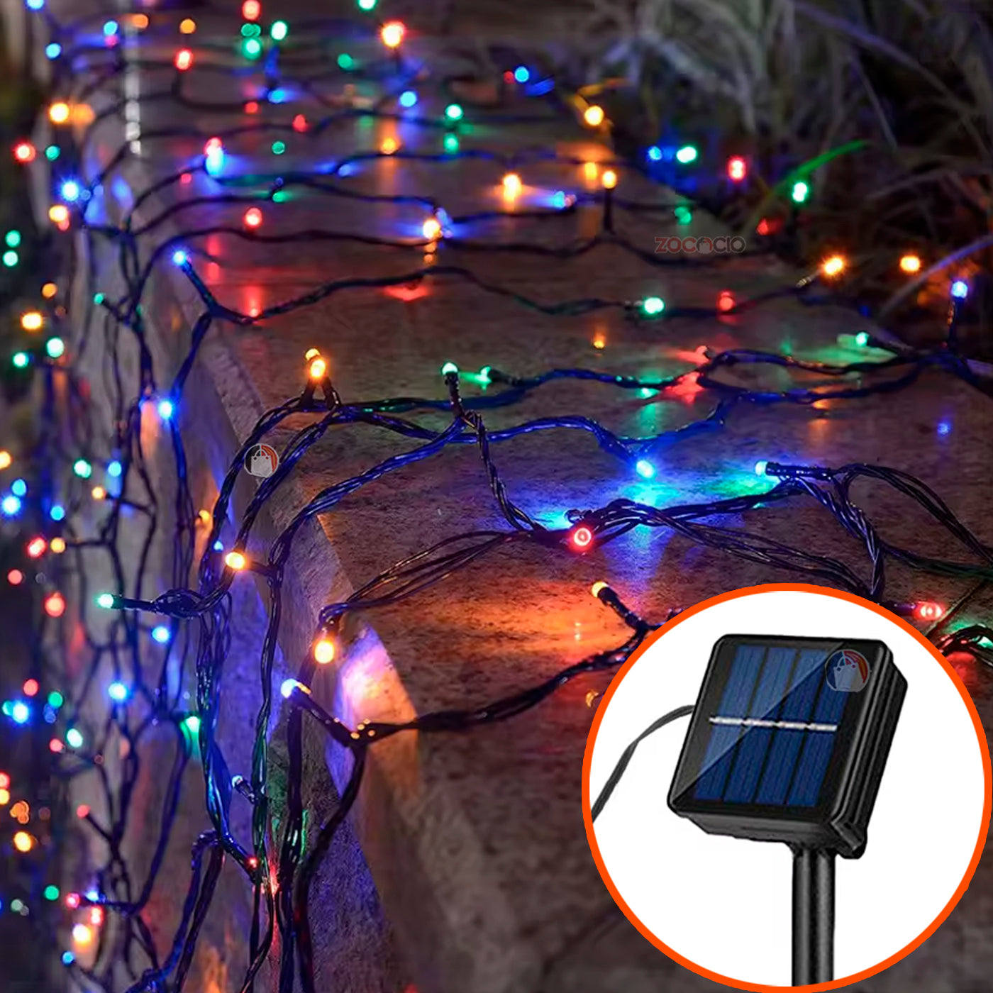 Luces Navideñas Solares Premium 100 LED – Exterior – Cálida / Blanco / Multicolor