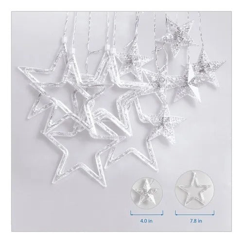 Luces de Navidad Tipo Cascada con Estrellas 3m x 1m