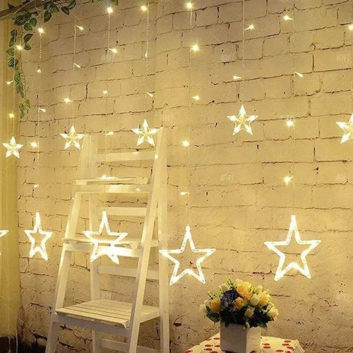 Luces de Navidad Tipo Cascada con Estrellas 3m x 1m