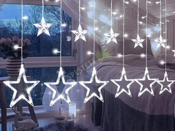Luces de Navidad Tipo Cascada con Estrellas 3m x 1m