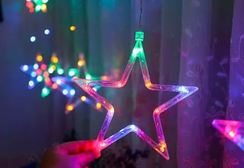 Luces de Navidad Tipo Cascada con Estrellas 3m x 1m
