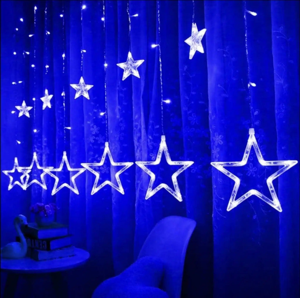 Luces de Navidad Tipo Cascada con Estrellas 3m x 1m
