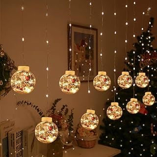 Luz Cascada Navideña 3M con Globos y Papá Noel – Decoración Premium